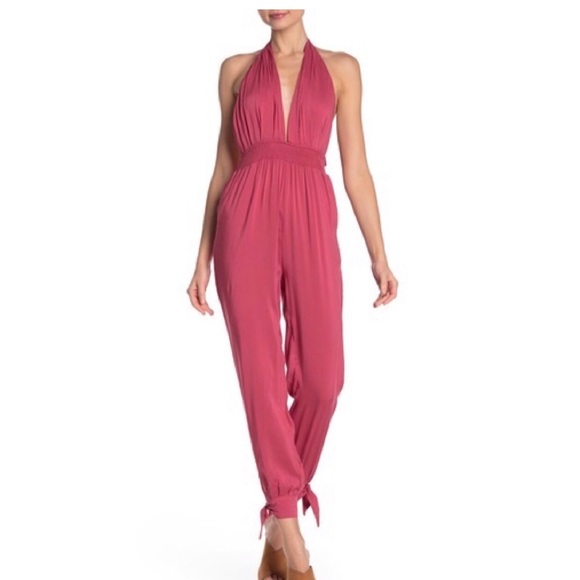 MUSTARD SEED PINK HALTER JUMPSUIT - Picture 2 of 6